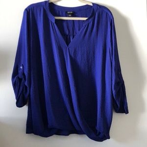 a.n.a - Royal Blue Blouse, 3/4 sleeve